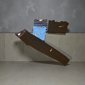 Kids Nike Black Four Piece Leggings with Blue and Black Tops